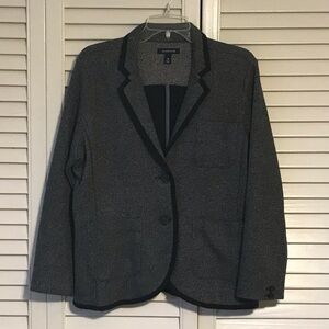 Lands' End Women's Black and Gray Blazer